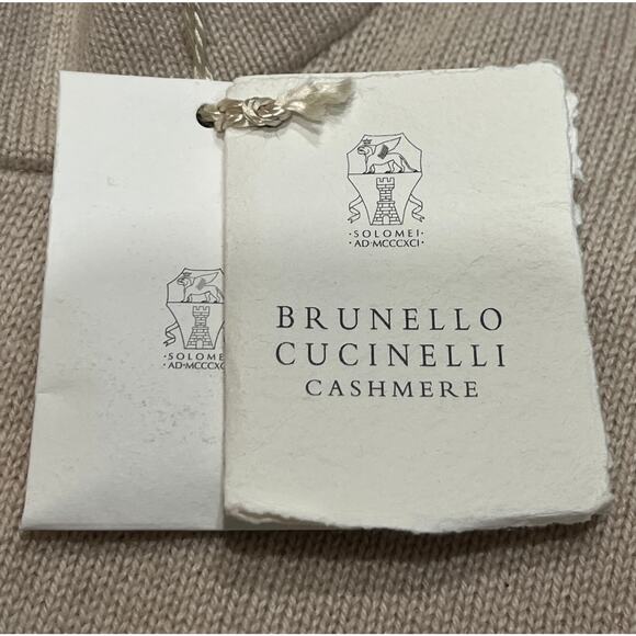 9-21 BRUNELLO CUCINELLI Men's Sweater Cashmere Cream XL - Picture 5 of 6